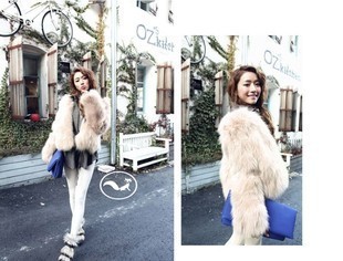 Fashion women's autumn rabbit fur coat female slim female outerwear free shipping