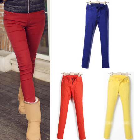 Fashion women's elastic skinny mid-waist leisure jeans, long pants for the women, free shipping, W156