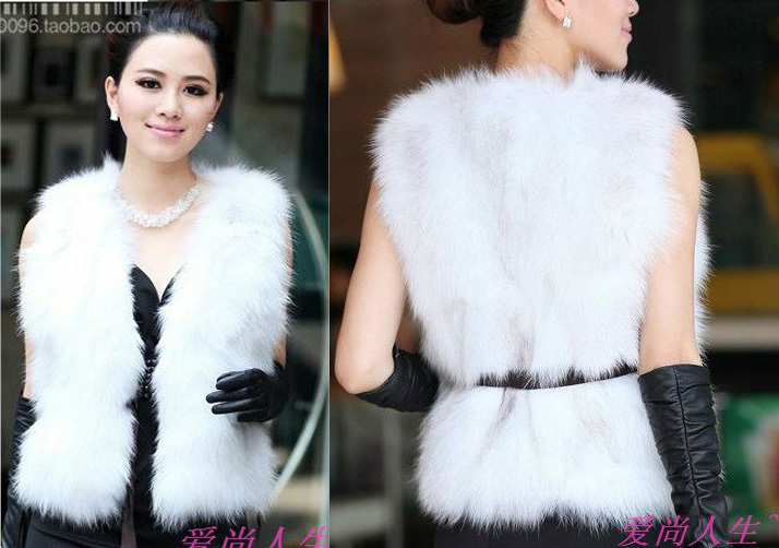 Fashion women's faux mink vest lady neck strap faux fox fur vest waistcoat,black white yellow,free shipping