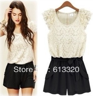 fashion women's lace jumpsuits 2 colors free shipping