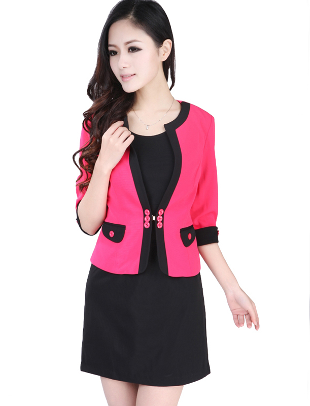 Fashion women's ol skirt half sleeve work wear set work wear overalls one-piece dress