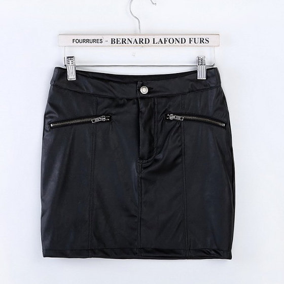 Fashion women's sexy leather all-match thermal brief short skirt