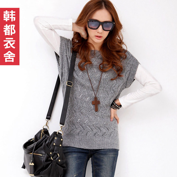 Fashion women's solid color cutout sweater dm1012 free shipping