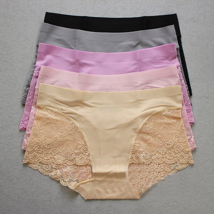 Fashion women's underwear sexy lace transparent thin one piece seamless ladies short briefs panties WS1151