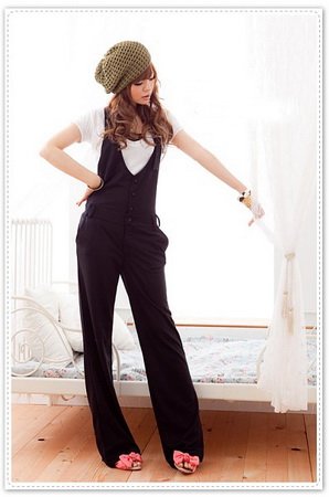 fashion women slim jumpsuit women playsuit  loose long trousers ry64