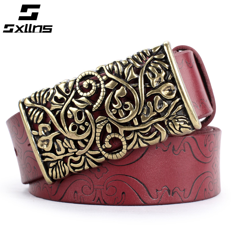 Fashion Women strap genuine leather strap female belt vintage pure first layer of cowhide classical smooth buckle