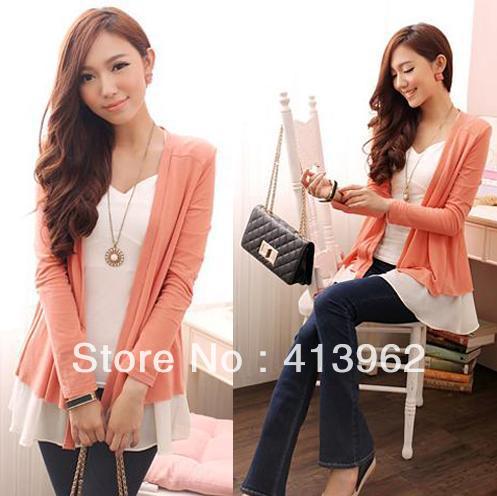 Fashion Womens Casual Sweet Long-sleeved Cardigan Knitted Coats Jacket YD6523