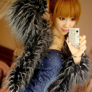 Fashion Womens Ladies Warm Faux Fur Ostrich Feather Coat Jacket Outer FZ475