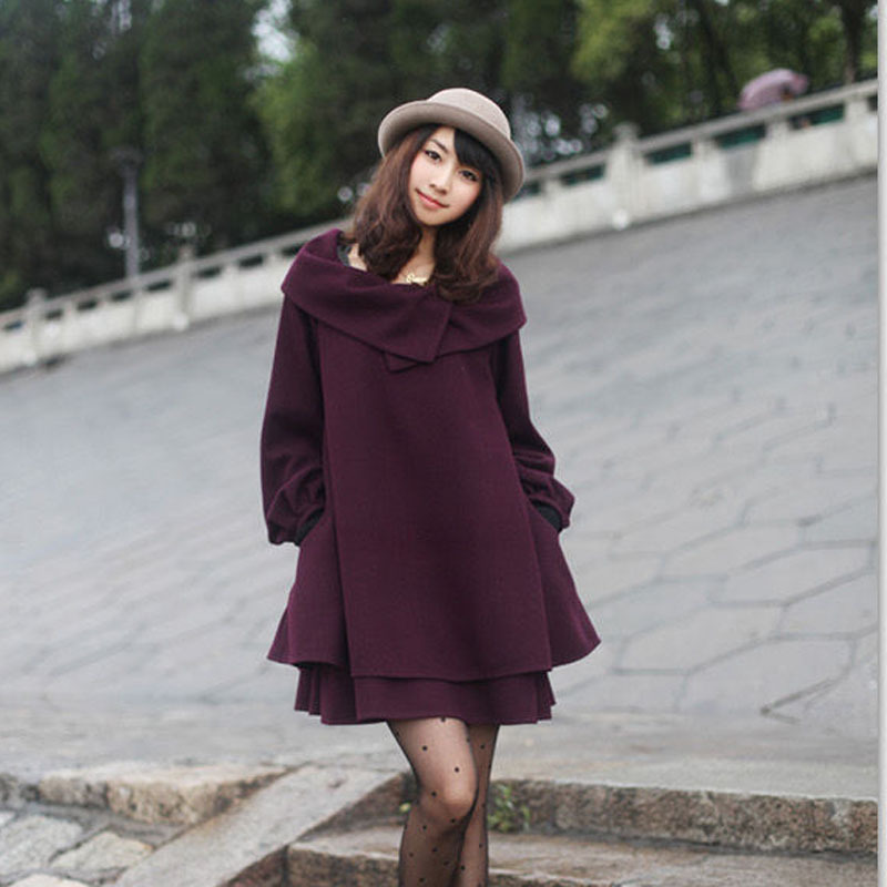 Fashion woolen maternity clothing maternity autumn top maternity winter outerwear wadded jacket trench