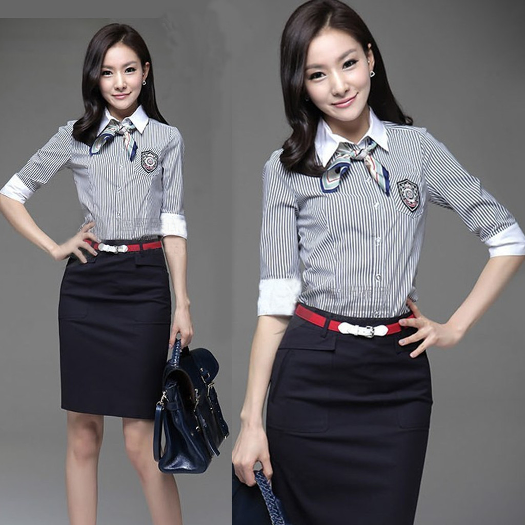 Fashion work wear set formal female ol work wear women's skirt autumn elegant shirt set