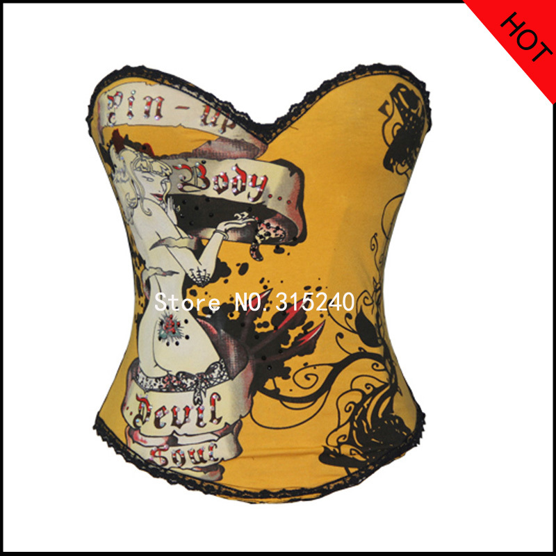 Fashion yellow corsets tops