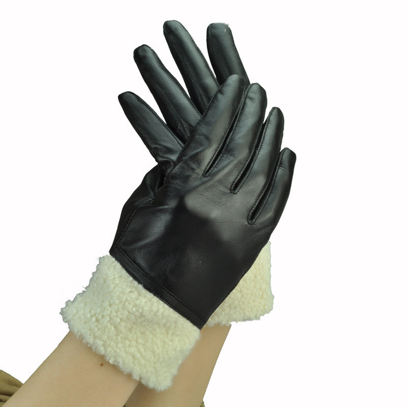 Fashionable casual whole thickening warm genuine leather women's gloves sheepskin winter thermal 411