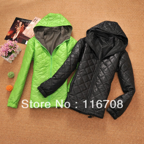 Fast China express 2012 male candy color medium-long hooded cotton-padded jacket thin women plus size sports paragraph co-507