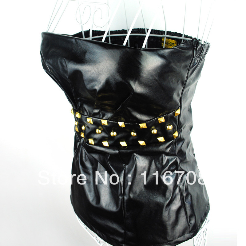 Fast China express 2013 fashion new arrival sexy women's metal rivet leather tube top br-017