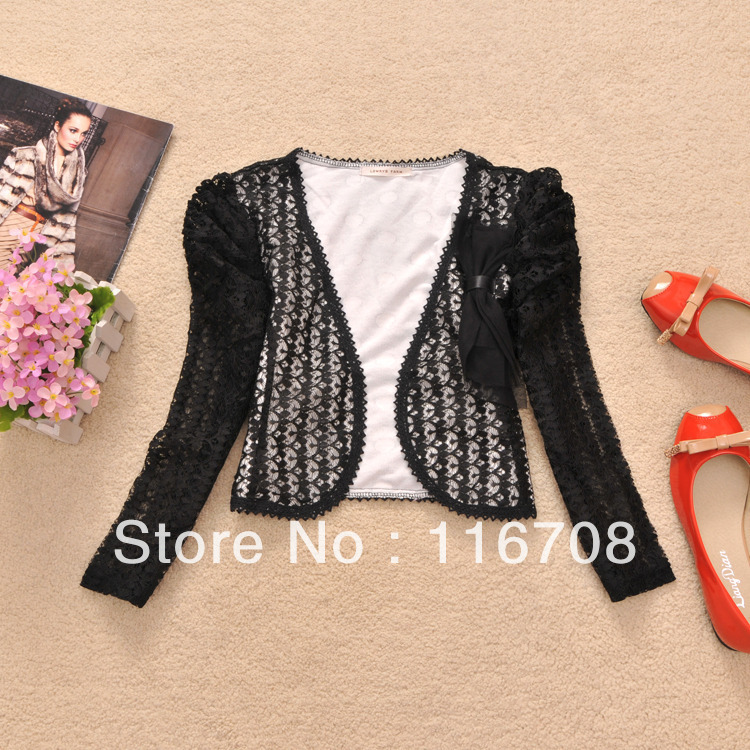 Fast China express Cardigan female long-sleeve lace cape cardigan cape autumn corsage slim kaross wtx-111