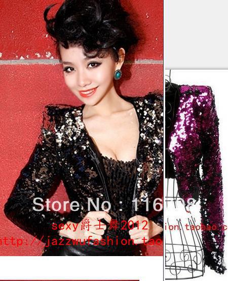 Fast China express Female singer costumes sexy sparkling intensive the chameleonlike paillette shorts outerwear wjk-111