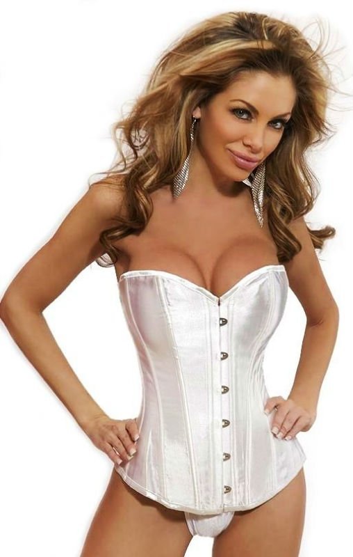 Fast Delivery  Women Clothing Satin Competitive Price  Sexy Lingerie  Corset white or black-808