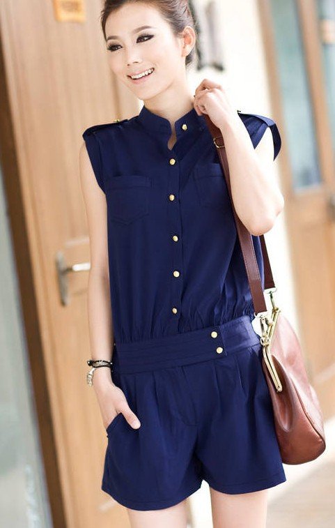 Fast&Free shipping Wholesale Korean 2012 Jumpsuits fashion chiffon shorts Suits women clothing high quality