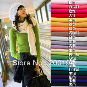 Fast shipping 6pc/lot Hot sales long-sleeved sweater coat/primer shirt sweater/high-necked collar sweater(23 colors for choose)