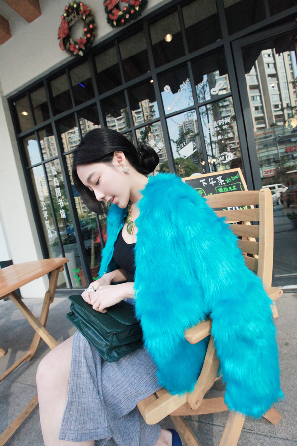 Fast shipping designer hot sale fashion wholesale Openlady stylenanda fur coat chromophous pc-003