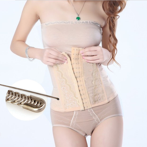 Fat burning waist abdomen belt drawing thin body shaping cummerbund slimming belt clip alloy roll-up hem