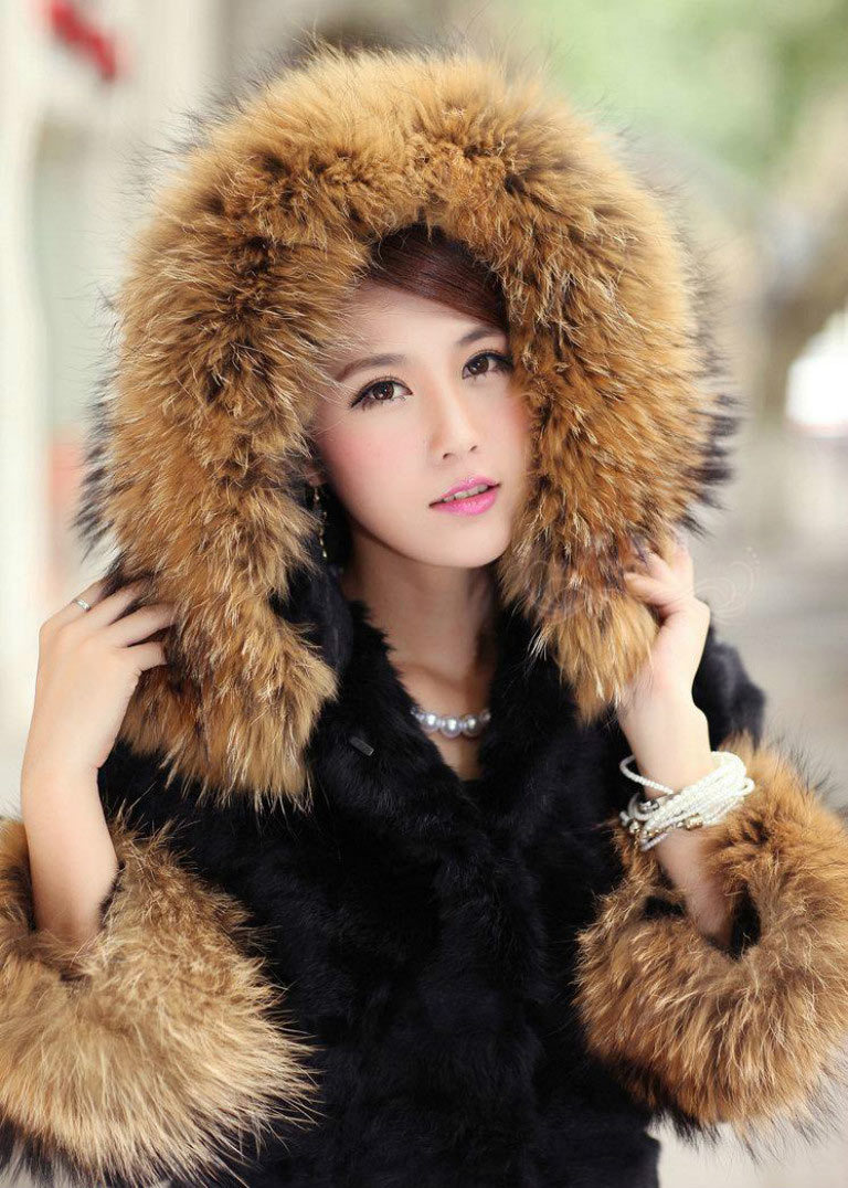 Faux female 2012 large raccoon fur rabbit fur slim medium-long outerwear fur coat winter warm long coat jacket clotheswholesale