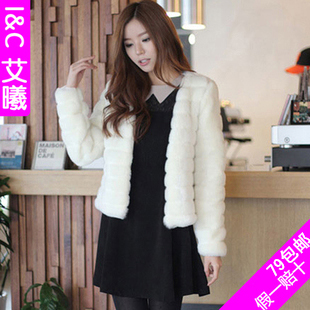 Faux fur coat fur coat short design overcoat