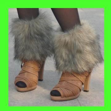 Faux Fur Leg Warmers Made by Faux Bin Wolf  Fur Man-made fur/hair  Wholesale 50pcs/lot