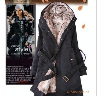 Faux fur lining women's fur Hoodies Ladies coats winter warm long coat jacket clothes#5059