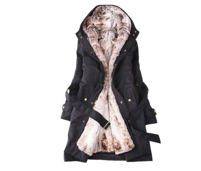 Faux fur lining women's fur Hoodies Ladies coats winter warm long coat jacket clothes,Free Shipping WWM056