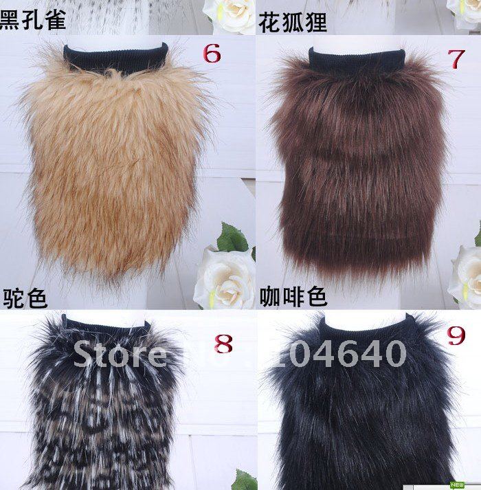 Faux Fur Lower Leg funky leg warmers boots cover club dance 20cm length mix colors