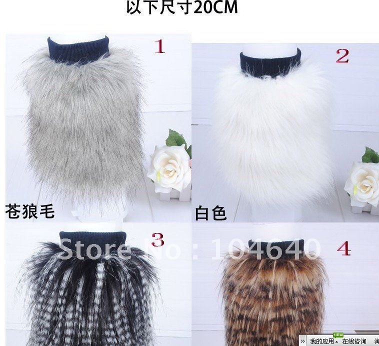 Faux Fur Lower Leg funky leg warmers boots cover club dance 20cm length mix colors