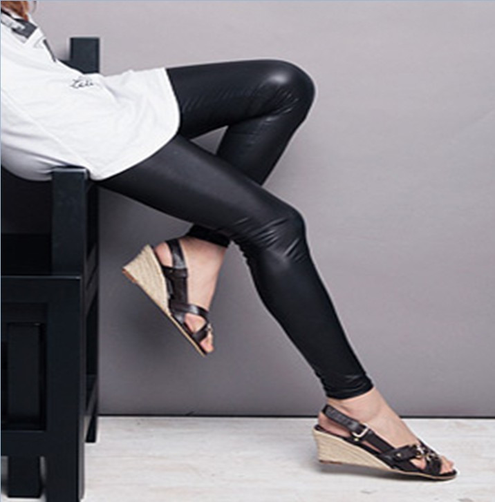 Faux leather legging all-match r7035 gloss