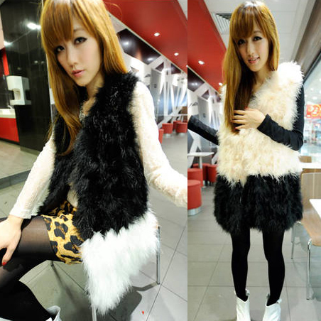 Faux long design vest outerwear 12080 free shipping