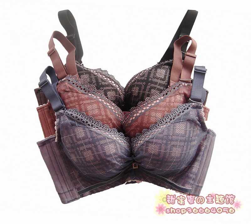 Fb20057 sexy plaid lace push up bra adjustable pants fc30057