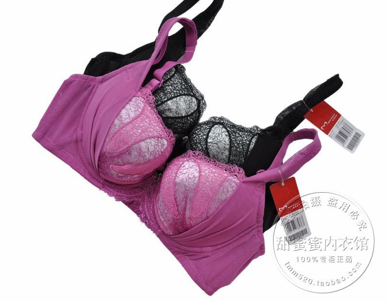 Fc476 soft cotton thin cup lace side gathering b push up bra