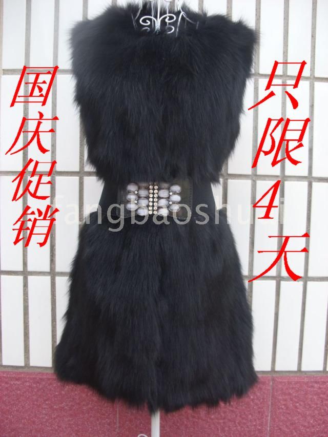 FedEx free shipping 2013 fox fur vest medium-long fur vest outerwear short design fox fur outerwear