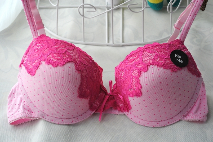 Feel me sweet pink romantic lace underwear bra 75b80a