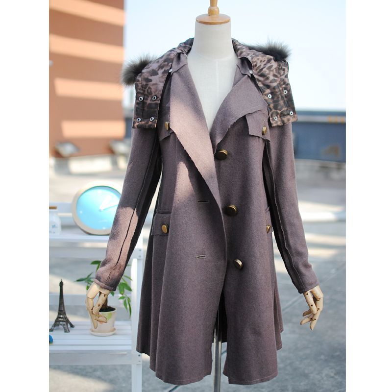 Fei . high quality elegant vintage long design wool trench outerwear fashion women's Free Shipping