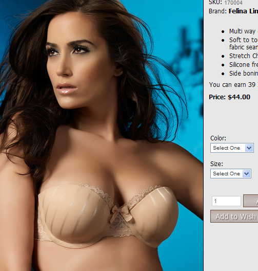 Felina a2 cup glossy bra 75b