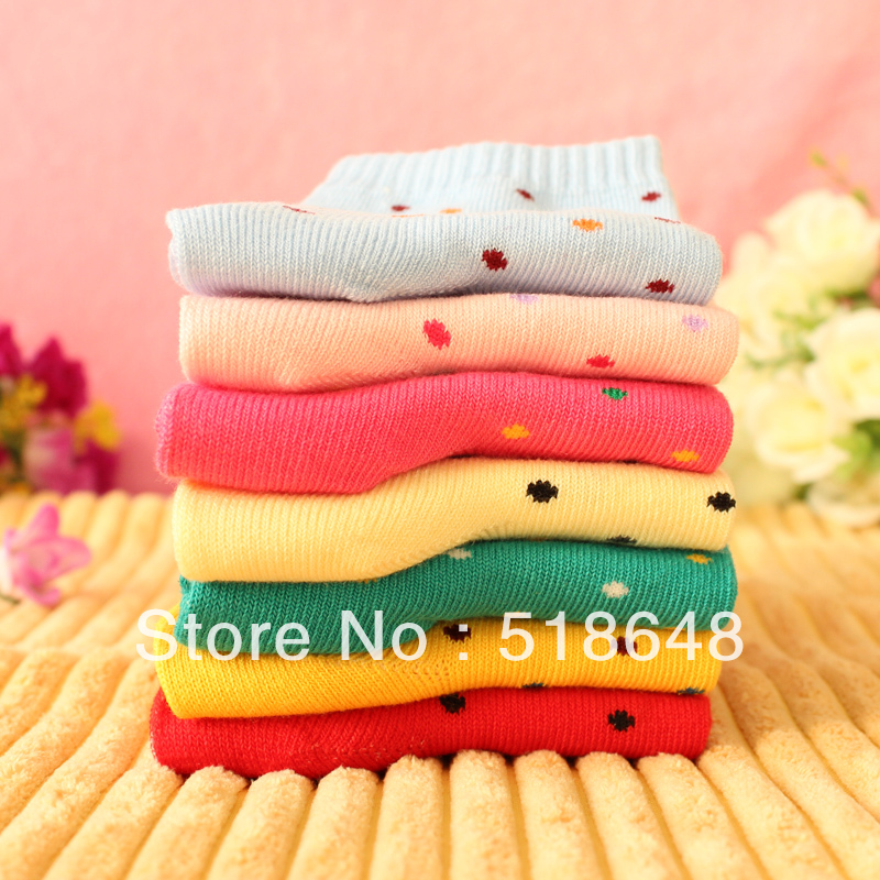 female  100% cotton socks the candy color dot  women's socks free shipping