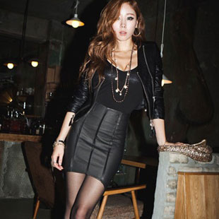 Female 2012 p121 leather short skirt leather culottes bust skirt a-line skirt slim hip