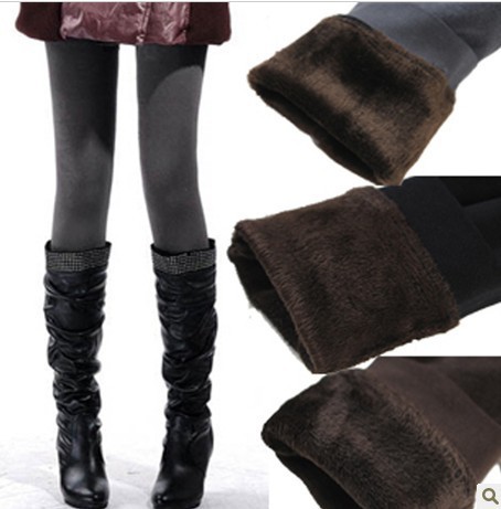 Female autumn and winter double layer high waist thickening ball plus velvet boot cut jeans warm pants velvet legging wz432