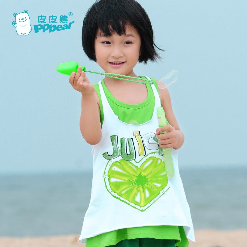 Female child 2013 summer spaghetti strap sleeveless vest 2 neon candy color 100% european version of cotton clothing