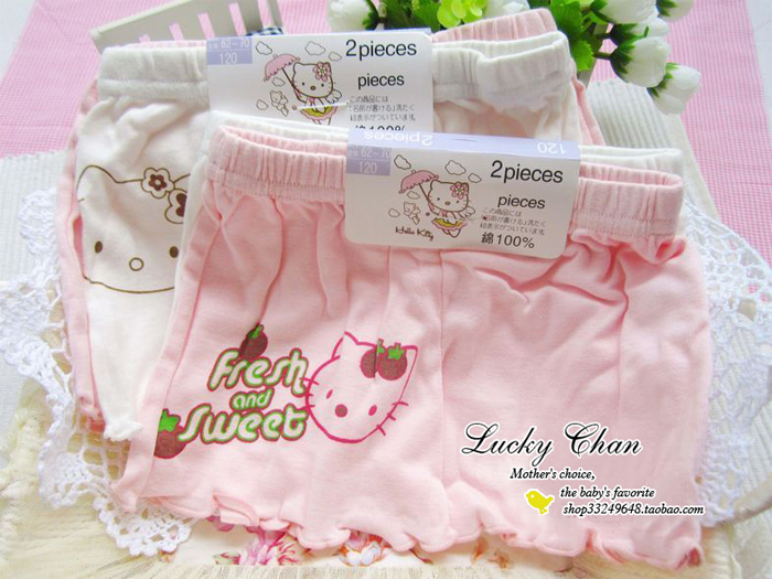 Female child boxer panties child 100% cotton boyleg panties shorts infant panties kitty series