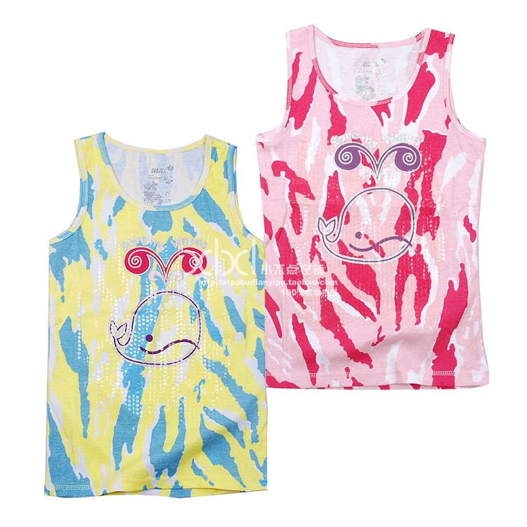 Female child children's clothing female big boy 100% T-shirt cotton sleeveless vest spaghetti strap summer top