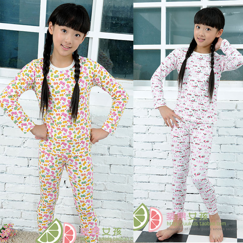 Female child set 2012 autumn underwear set lounge autumn multicolor