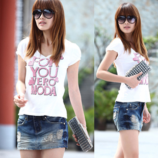 Female culottes summer denim shorts