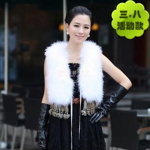 Female fox fur vest waistcoat vest outerwear top