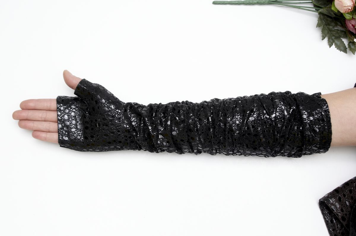 female genuine leather gloves semi-finger gloves computer glove lucy refers to genuine leather long gloves arm sleeve